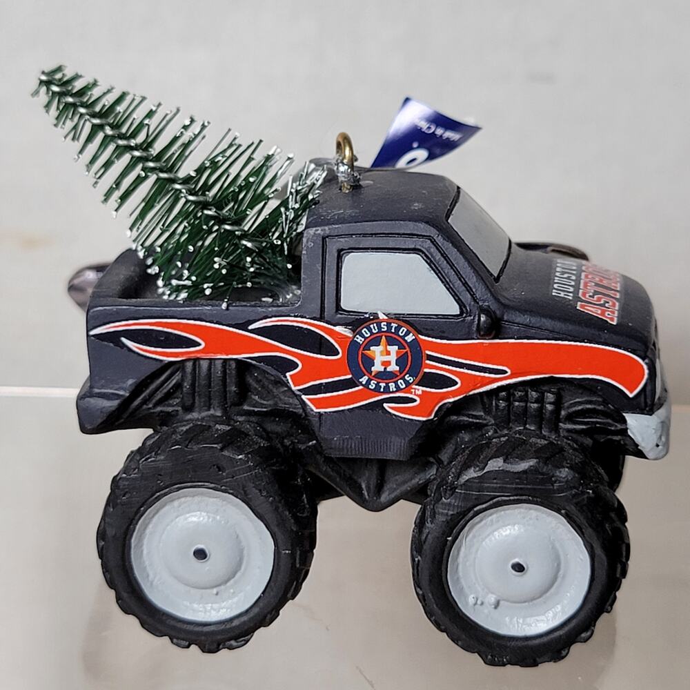 MLB Houston Astros Christmas Ornament Monster Truck w/ Tree - NWT
